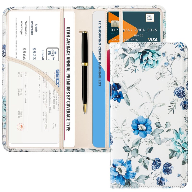 CoBak Car Registration and Insurance Holder - Vehicle Glove Box Car Organizer Auto Truck Comparment Accessories Case with Magnetic Closure for Driver License Cards - Image 1